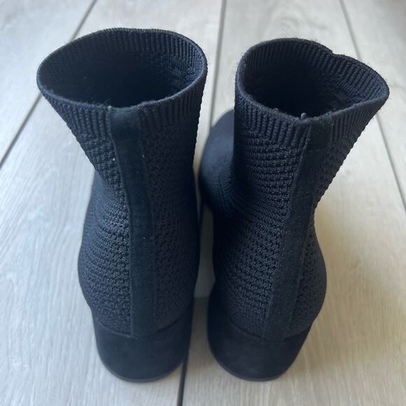 Eileen Fisher Stretch Knit Bootie size 7.5 Black Ankle Boot - Picture 4 of 5